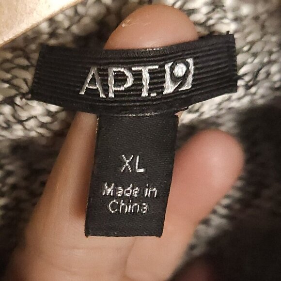 Apt 9 Black White Cocoon Open Front Cardigan Sweater XL - Picture 4 of 6